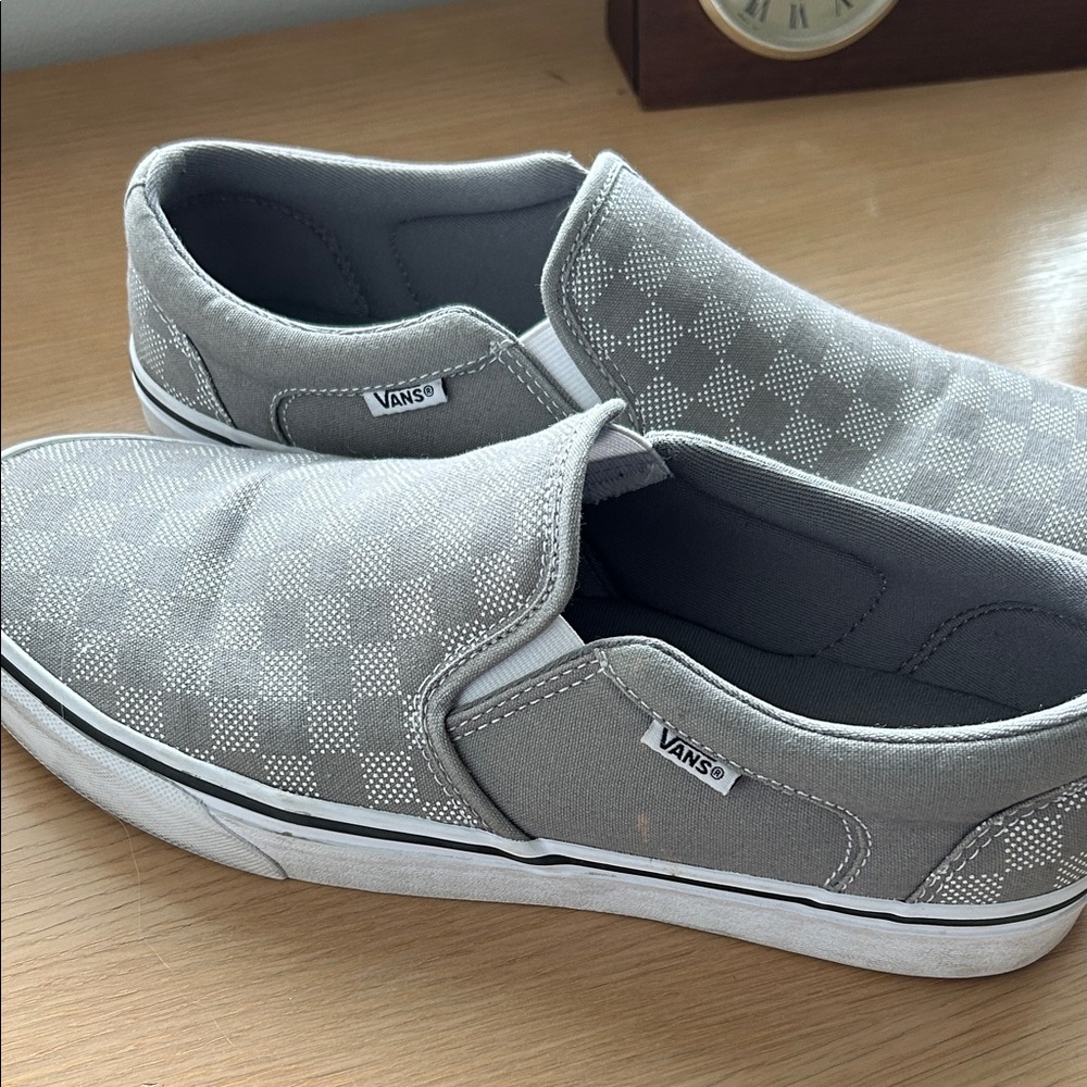 Vans Checkered Gray Slip-On Loafers sneakers